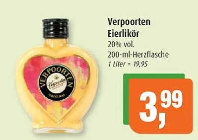 Verpoorten Eierlikör 20% vol. 200-ml-Herzflasche