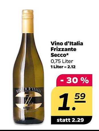 Vino d'Italia Frizzante Secco 0,75 Liter zum Sonderpreis