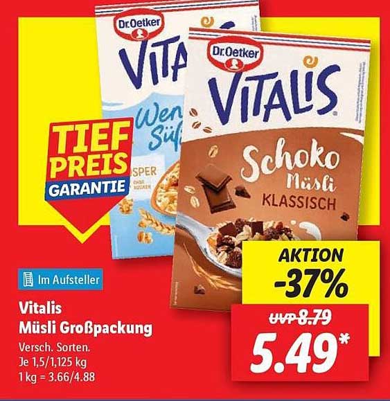 Vitalis Müsli Großpackung – Verschiedene Sorten