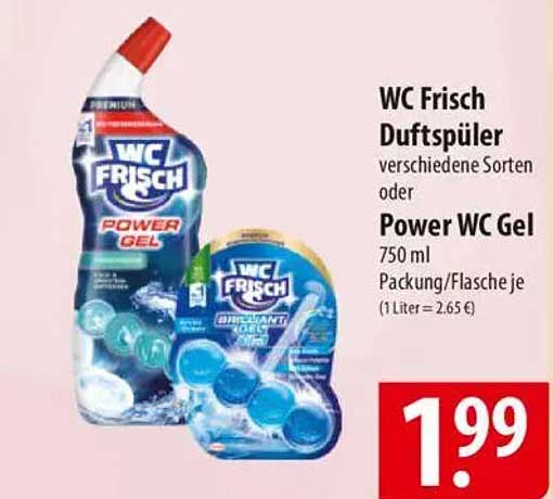 WC Frisch Duftspüler oder Power WC Gel 750 ml