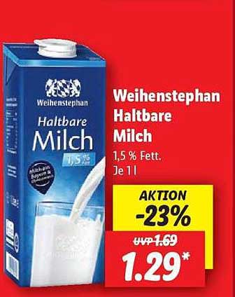 Weihenstephan Haltbare Milch 1,5% Fett 1 l