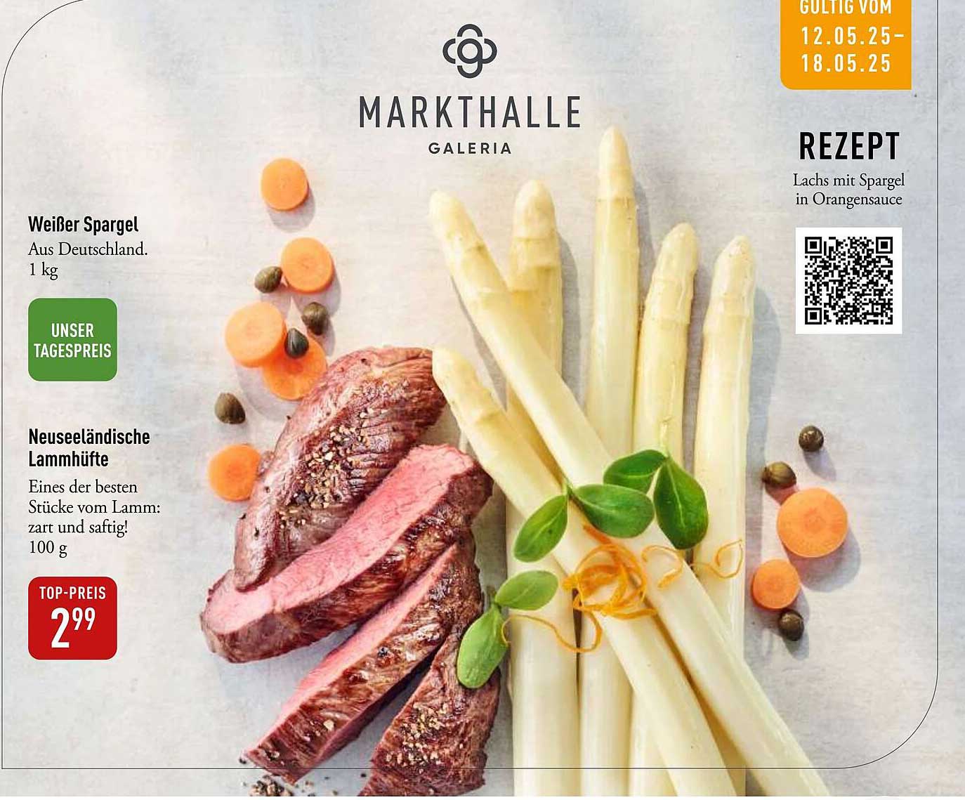 Weißer Spargel und neuseeländische Lammlüfte