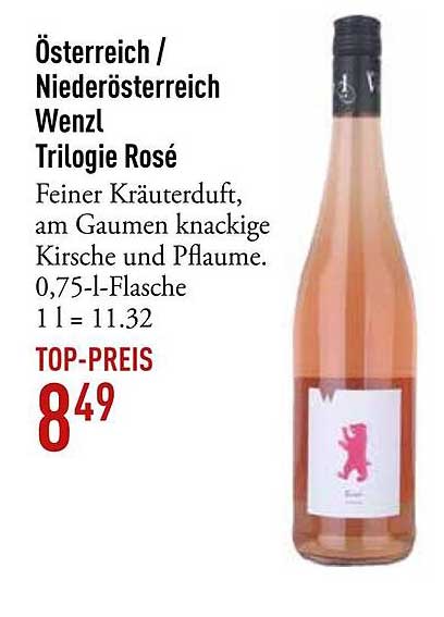 Wenzl Trilogie Rosé – 0,75 l Flasche
