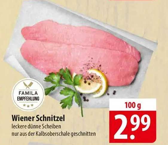 Wiener Schnitzel - leckere dünne Scheiben nur aus der Kalbsoberschale geschnitten