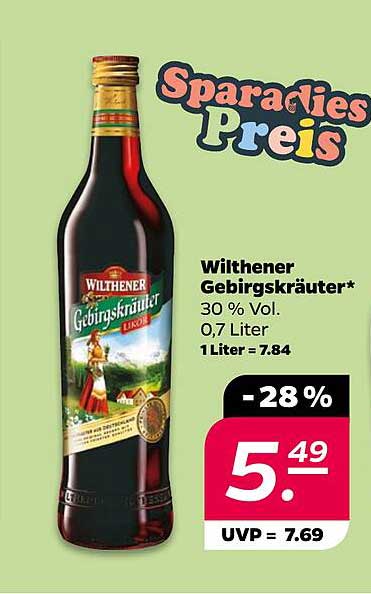 Wilthener Gebirgskräuter Likör 0,7 Liter