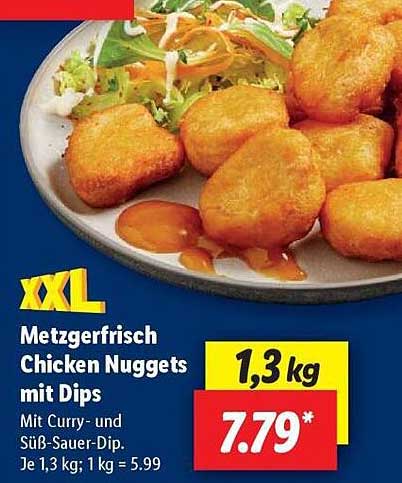 XXL Metzgerfrisch Chicken Nuggets mit Dips