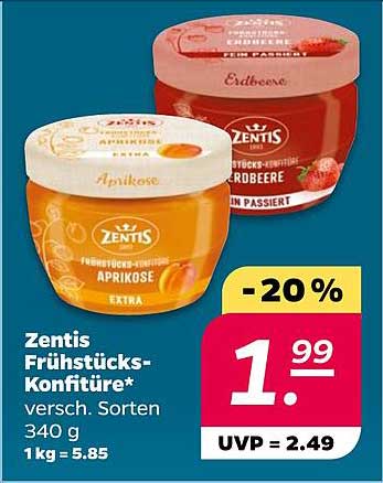 Zentis Frühstücks-Konfitüre - verschiedene Sorten 340 g