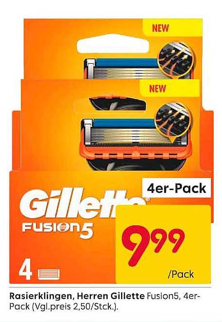 Rasierklingen, Herren Gillette Fusion5, 4er-Pack