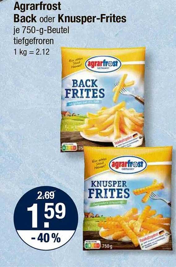 Agrarfrost Back oder Knusper-Frites je 750-g-Beutel