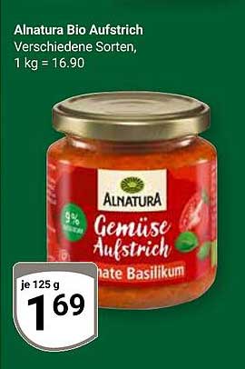 Alnatura Bio Aufstrich - Gemüse Aufstrich mit Basilikum