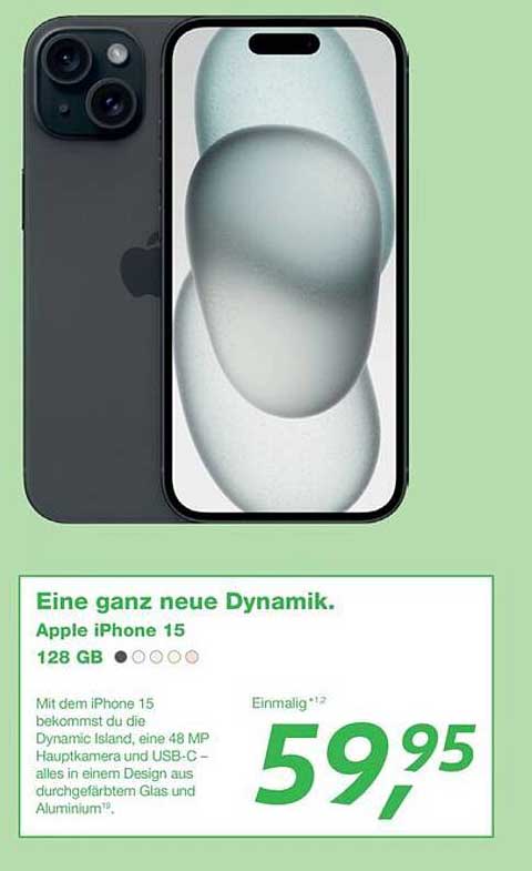 Apple iPhone 15 128 GB - Eine ganz neue Dynamik.
