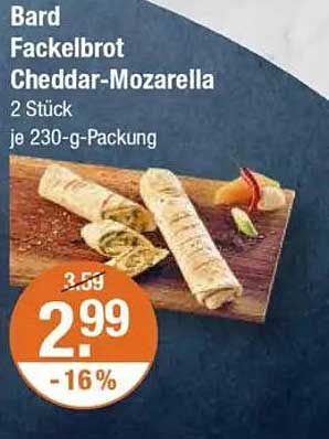 Bard Fackelbrot Cheddar-Mozarella 2 Stück je 230-g-Packung