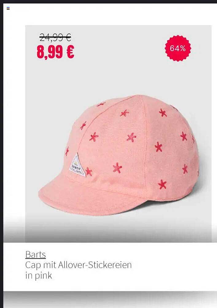 Barts Cap mit Allover-Stickereien in pink