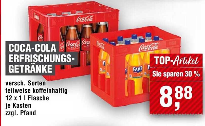 COCA-COLA Erfrischungsgetränke 12 x 1 l Kasten