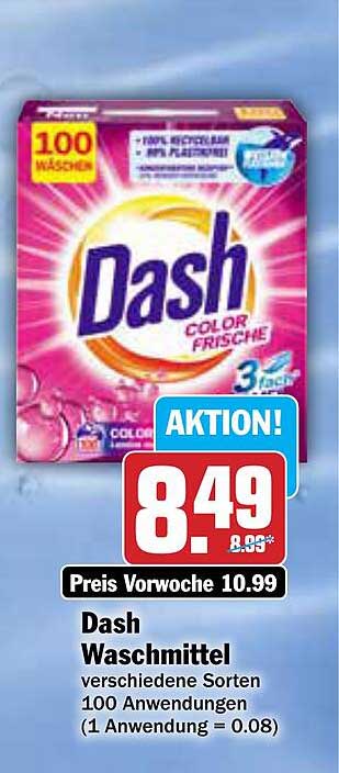 Dash Waschmittel verschiedene Sorten 100 Anwendungen