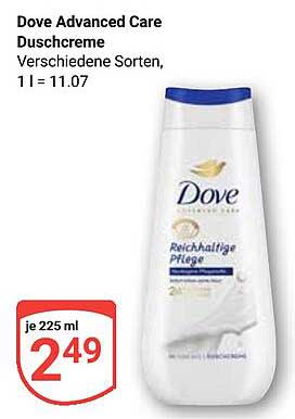 Dove Advanced Care Duschcreme Verschiedene Sorten, 225 ml für 2,49 €