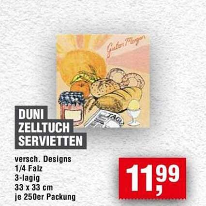 DUNI ZELLTUCH SERVIETTEN 250ER PACKUNG