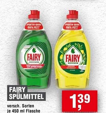 FAIRY SPÜLMITTEL versch. Sorten je 450 ml Flasche