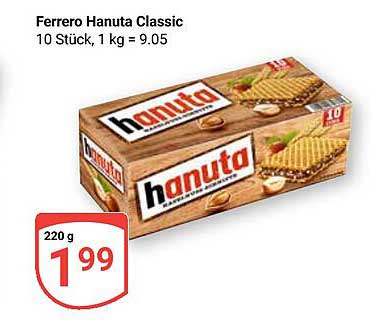 Ferrero Hanuta Classic - 220 g (10 Stück)