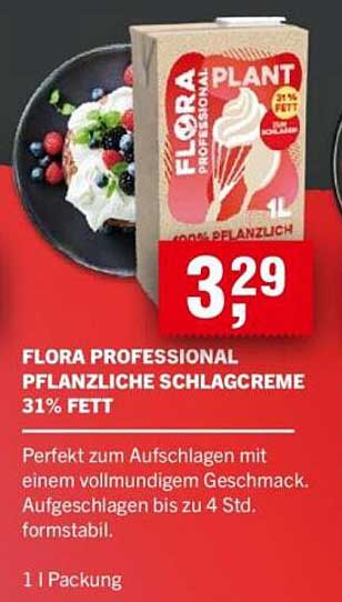 FLORA PROFESSIONAL PFLANZLICHE SCHLAGCREME 31% FETT