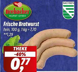 Frische Bratwurst von Drebaacher – jetzt zum Sonderpreis!