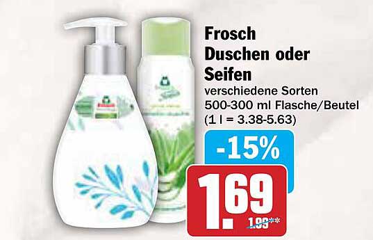 Frosch Duschen oder Seifen - verschiedene Sorten 500-300 ml Flasche/Beutel