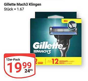 Gillette Mach3 Klingen 12er-Pack