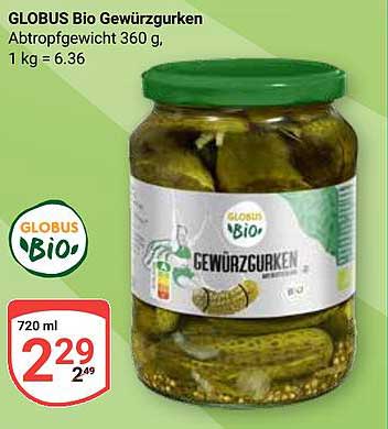 GLOBUS Bio Gewürzgurken 720 ml