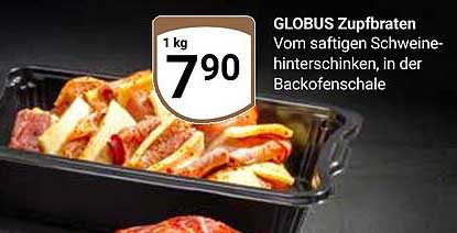GLOBUS Zupfbraten vom saftigen Schweinehüftschinken in der Backofenform