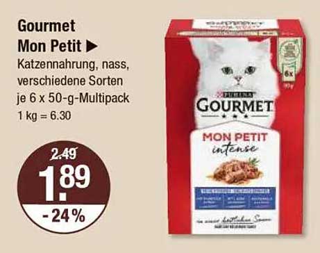 Gourmet Mon Petit Katzenfutter, 6 x 50-g-Multipack