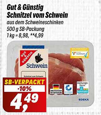 Gut & Günstig Schnitzel vom Schwein aus dem Schweineschinken
