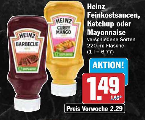 Heinz Feinkostsaucen, Ketchup oder Mayonnaise