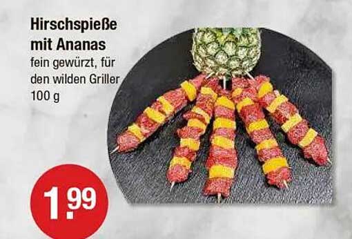 Hirschspieße mit Ananas