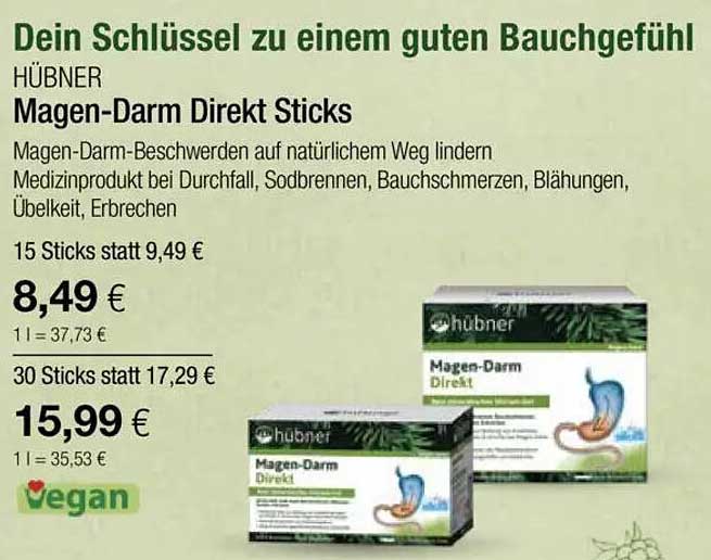 HÜBNER Magen-Darm Direkt Sticks