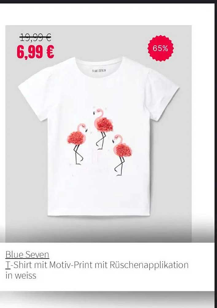 I-Shirt mit Motiv-Print und Rüschenapplikation in weiß