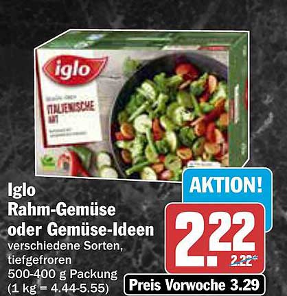 Iglo Rahm-Gemüse oder Gemüse-Ideen
