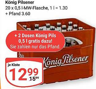 König Pilsener Kiste – 20x 0,5 l Flaschen zum Vorzugspreis