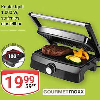 Kontaktgrill 1.000 W, stufenlos einstellbar