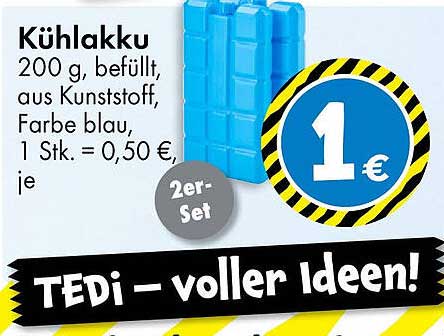 Kühlakku 200 g, befüllt, aus Kunststoff, Farbe blau, 2er-Set