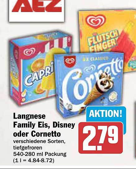 Langnese Family Eis, Disney oder Cornetto - verschiedene Sorten