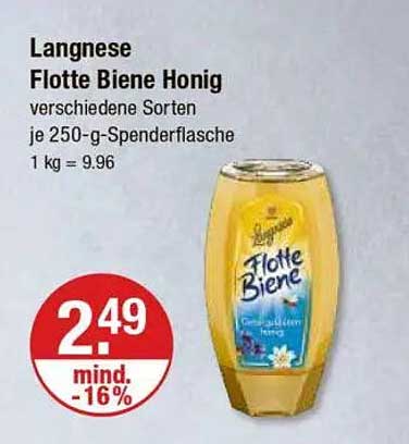 Langnese Flotte Biene Honig - verschiedene Sorten je 250-g-Spenderflasche