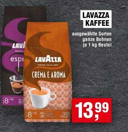 LAVAZZA KAFFEE - Ausgewählte Sorten ganze Bohnen je 1 kg Beutel
