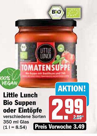 Little Lunch Bio Suppen oder Eintöpfe – verschiedene Sorten 350 ml Glas