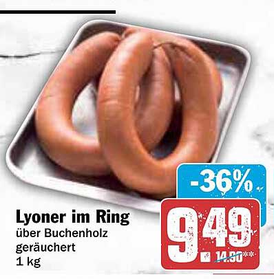 Lyoner im Ring über Buchenholz geräuchert 1 kg
