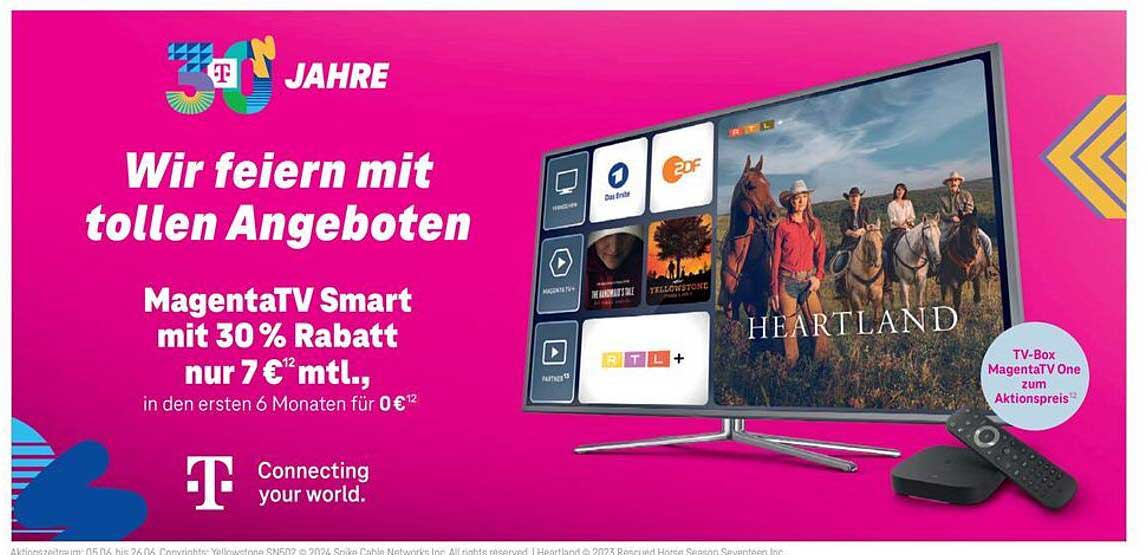 MagentaTV Smart mit 30 % Rabatt für nur 7 € mtl.