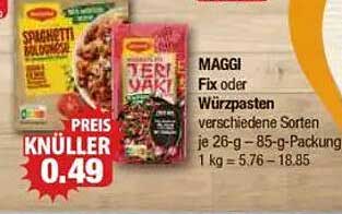 MAGGI Fix oder Würzpasten verschiedene Sorten je 26-g- – 85-g-Packung