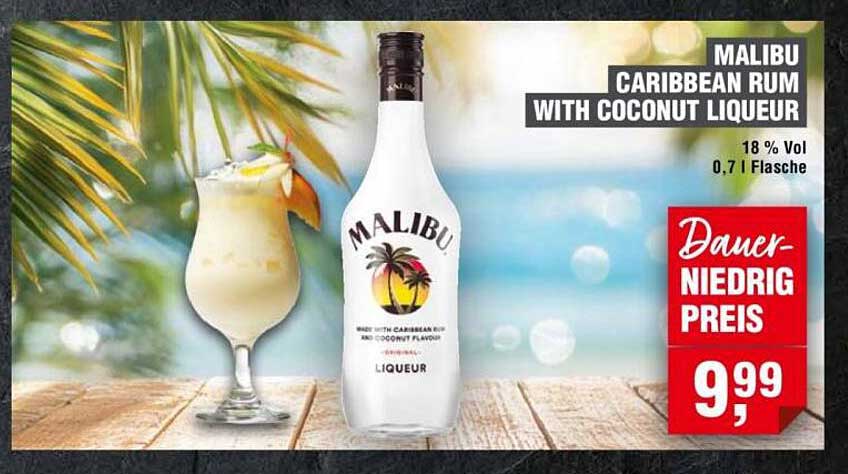 MALIBU CARIBBEAN RUM WITH COCONUT LIQUEUR 0,7 L Flasche