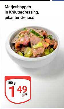 Matjeshappen in Kräuter dressing, pikanten Genuss