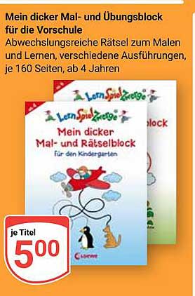 Mein dicker Mal- und Übungsblock für die Vorschule