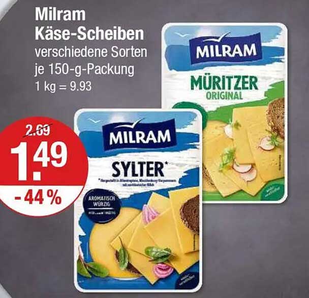 Milram Käse-Scheiben verschiedene Sorten je 150-g-Packung